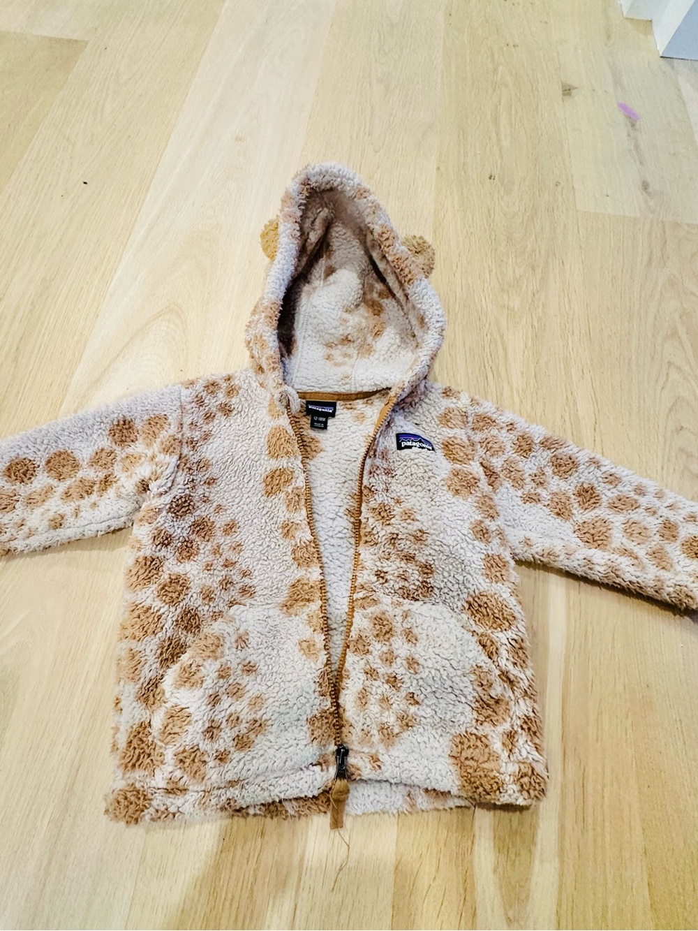 Patagonia Baby Furry Friends Hoody Brown & White Size 12-18M